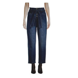 Time and tru paperbag button fly high rise ruffle waist belt jeans size 20.